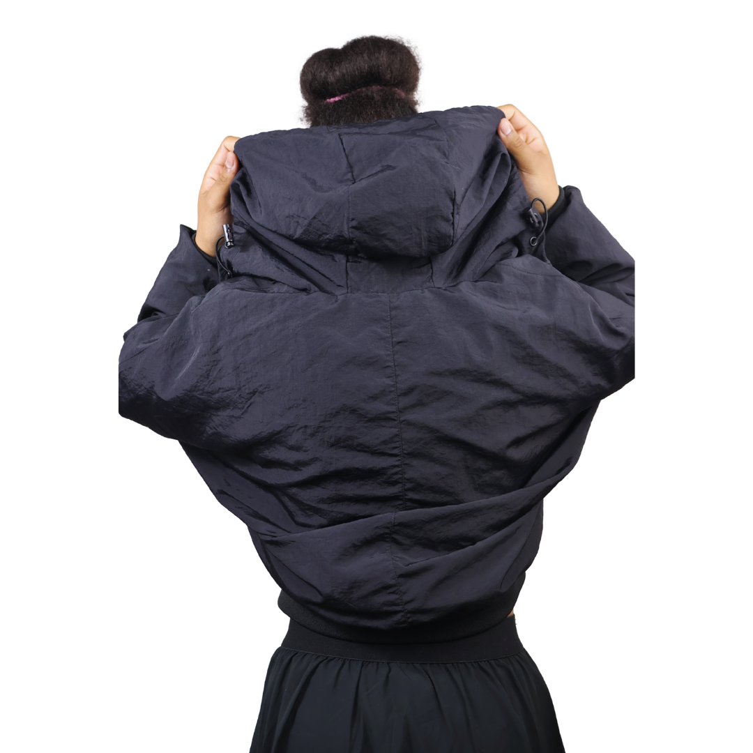 Veste femme manches chauve-souris et aspect froissé