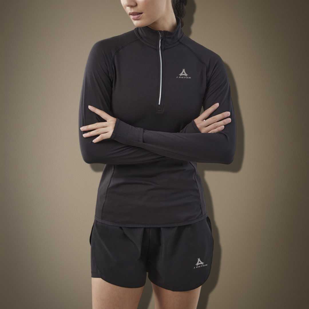 Haut à Manches LONGUES 1/4 ZIP FEMME