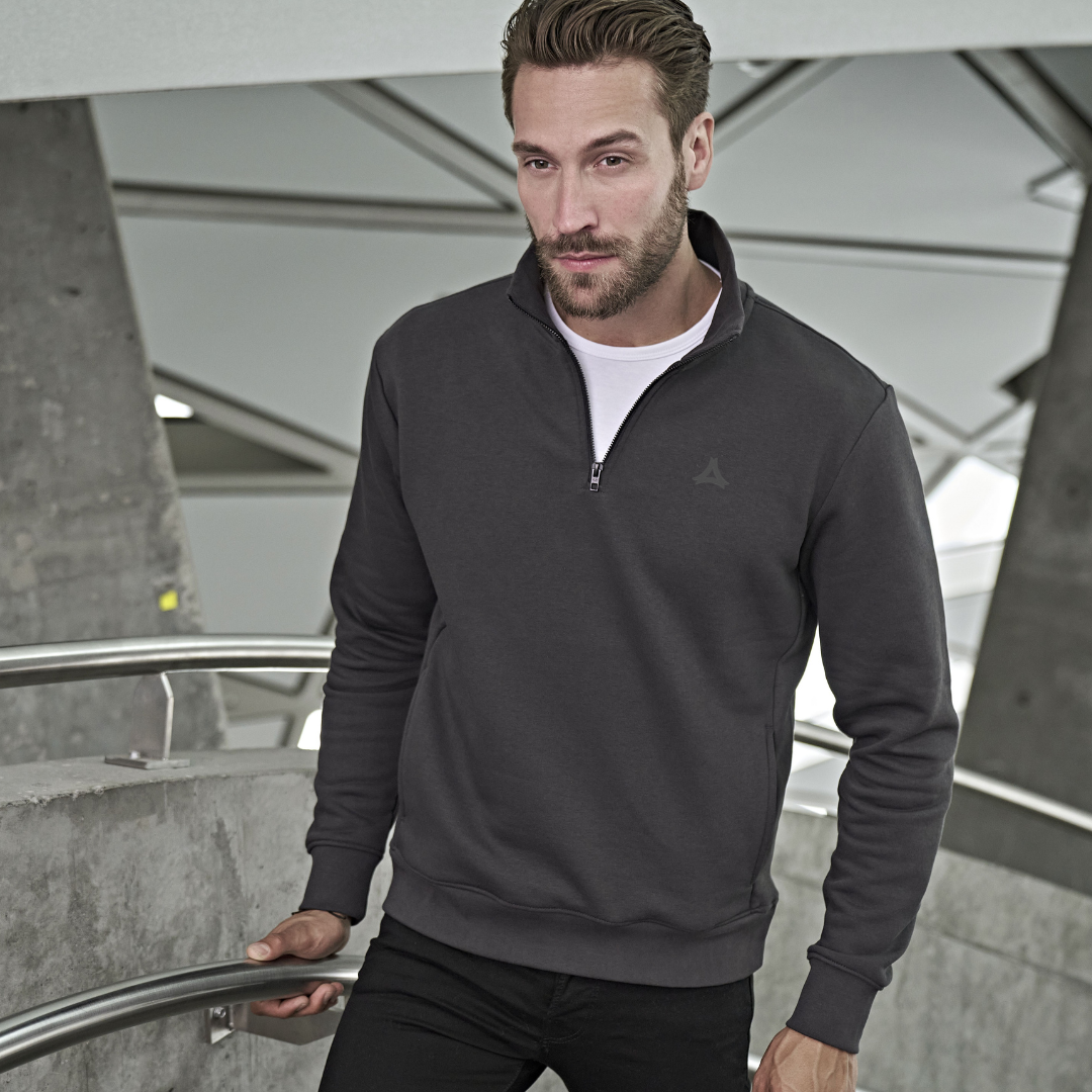 Sweat col zippé lourd