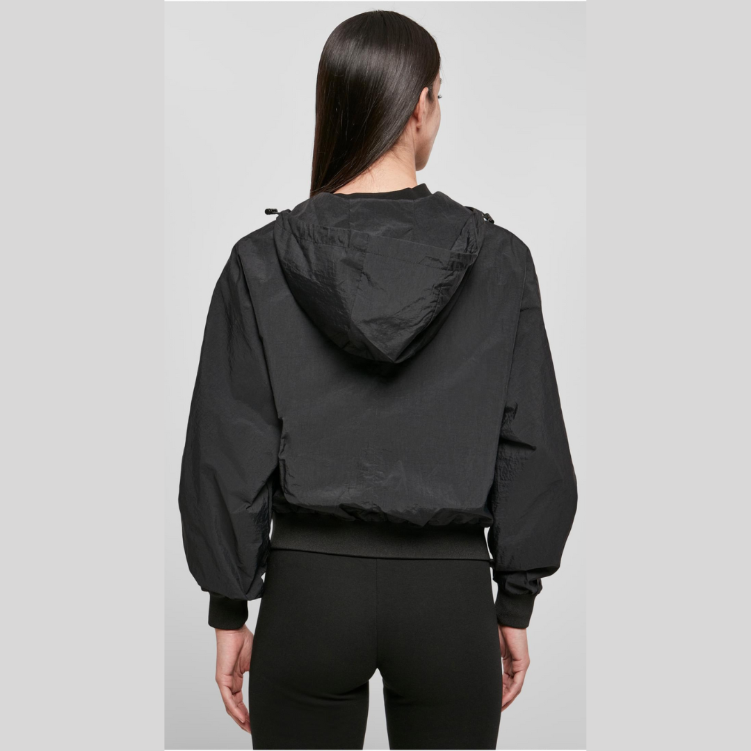 Veste femme manches chauve-souris et aspect froissé