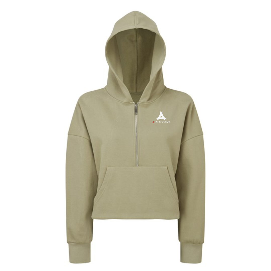 Sweat à capuche 1/2 zip femme