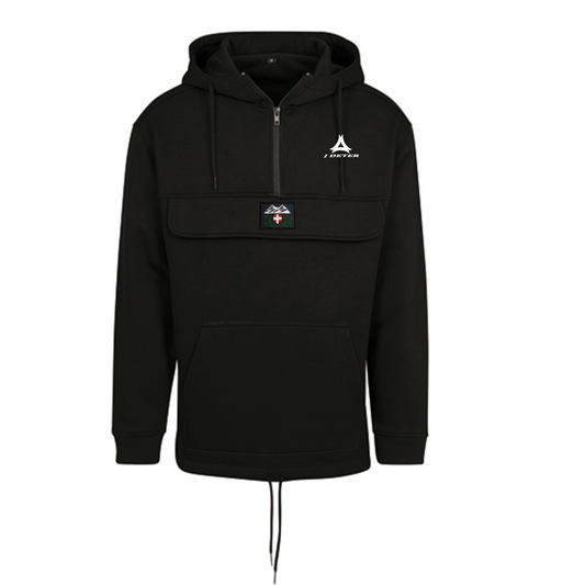 Sweat homme à capuche col zippé