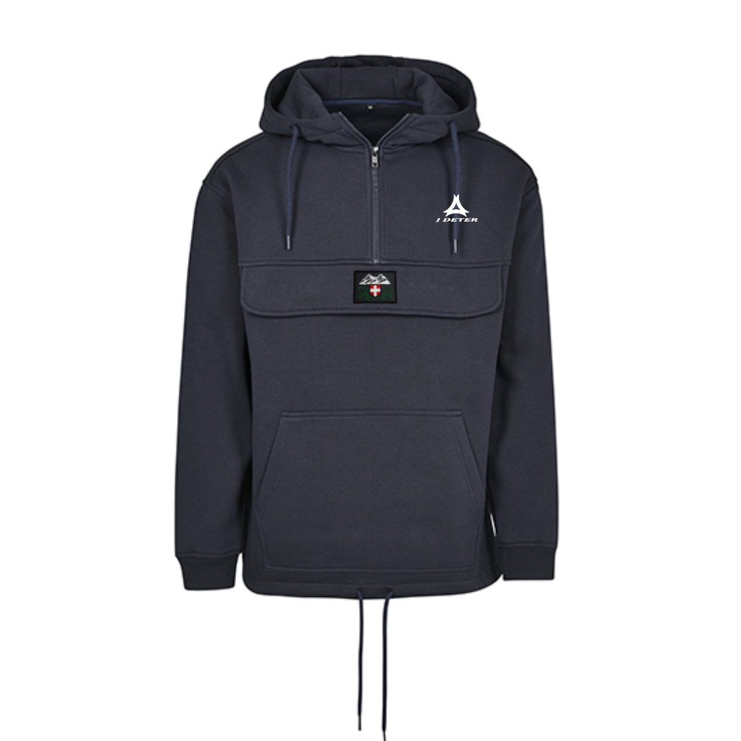 Sweat homme à capuche col zippé