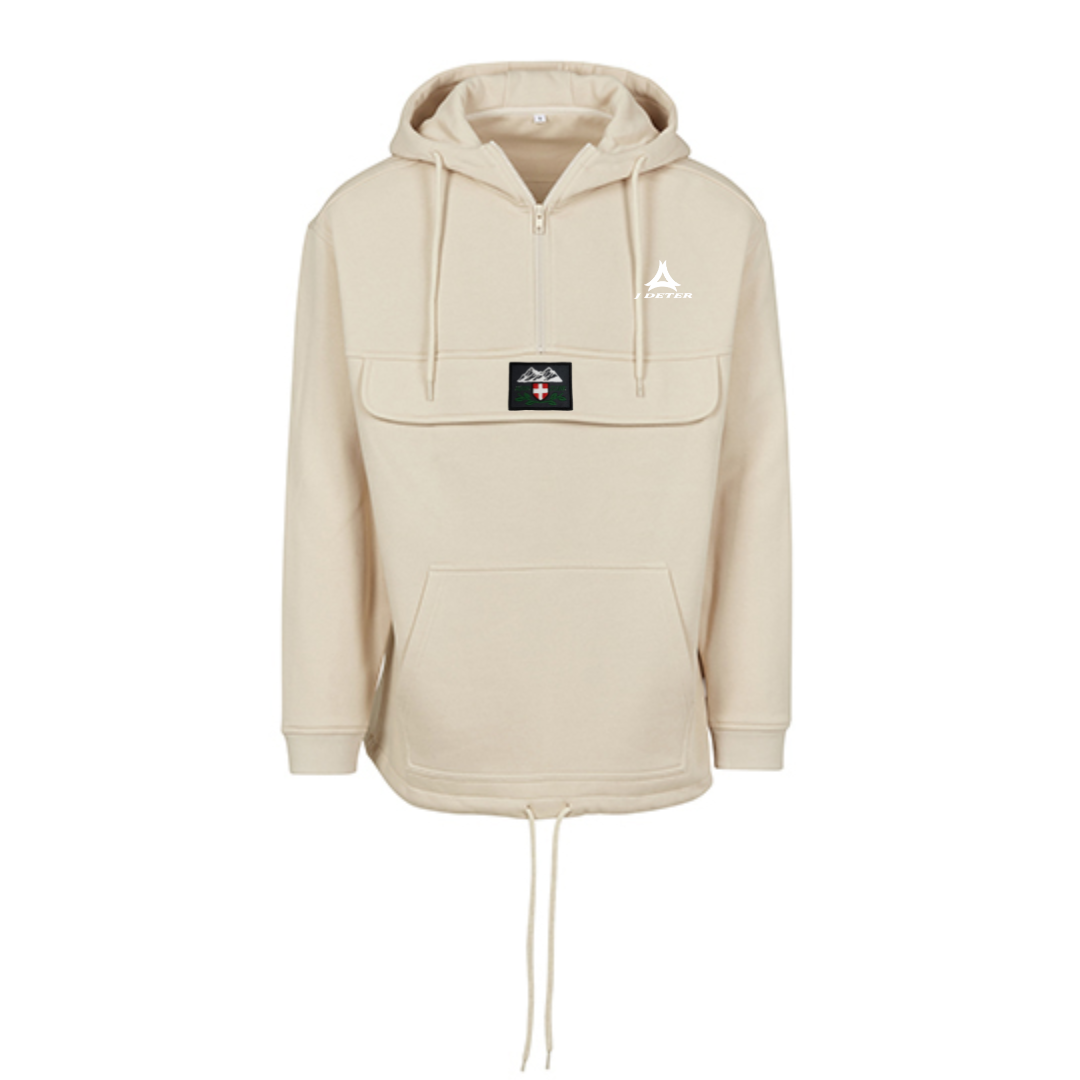 Sweat homme à capuche col zippé